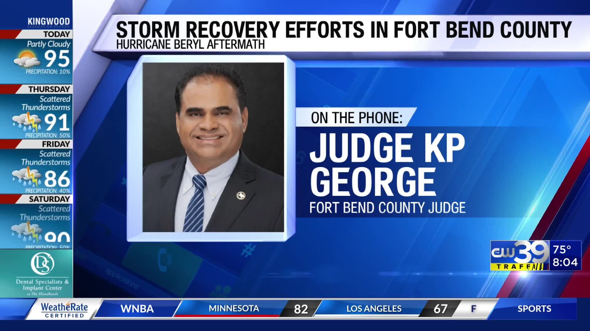 Fort Bend County Judge KP George speaks with CW39 about Hurricane Beryl ...